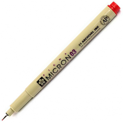 Ручка капиллярная "Pigma Micron" 0.35мм, Красный